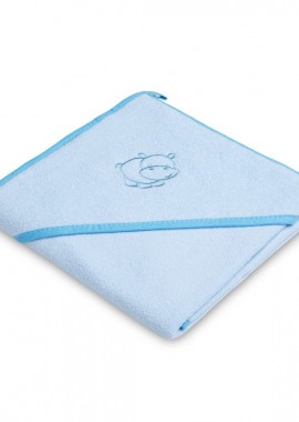 Μπουρνουζοπετσέτα μπάνιου με κάπα 80x80cm Sensillo Hippo Blue 4172 Blue