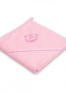 Μπουρνουζοπετσέτα μπάνιου με κάπα 80x80cm Sensillo Hippo Pink 4173 Pink