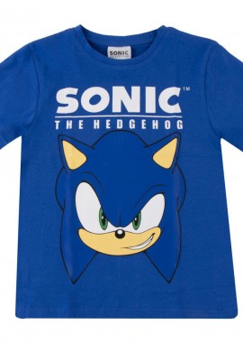 Sonic the Hedgehog - Sonic the Hedgehog Head Μπλε Παιδικό Κοντομάνικο Μπλουζάκι Μπλε