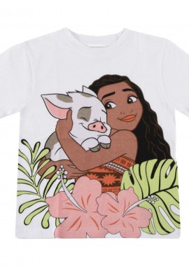 Disney Vaiana Pua Παιδικό Κοντομάνικο Μπλουζάκι Λευκό Λευκό