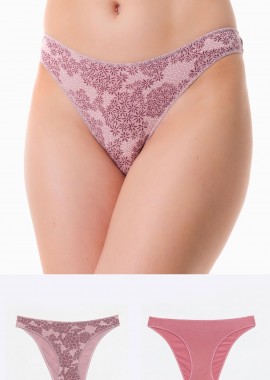 Minerva - Γυναικείο Slip Fimelle Rio Minerva Frez-Bord -Daisy 2 τεμάχια 81321-835 Ροζ