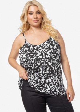 Εμπριμέ τοπ λινζερί σε μαύρο/άσπρο χρώμα