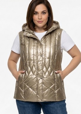 Αμάνικο κοντό plus size με τρουκς σε χρυσό χρώμα