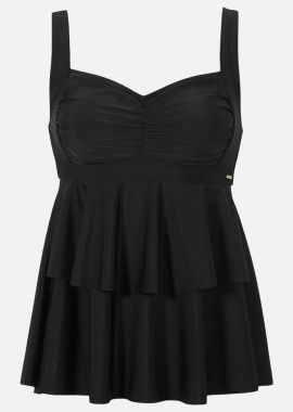 Μονόχρωμο τανκίνι top σε μαύρο χρώμα