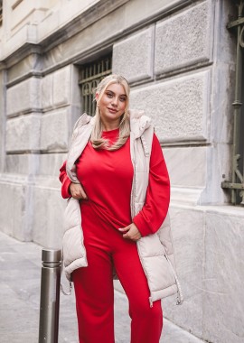 Μπλούζα baby φούτερ σε κόκκινο χρώμα