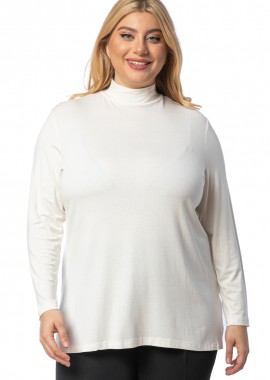 Μπλούζα με λουπέτο σε εκρού χρώμα