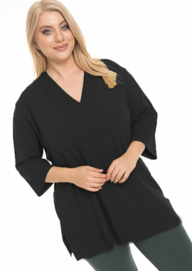 Μπλούζα πλεκτή σε χρώμα μαύρο