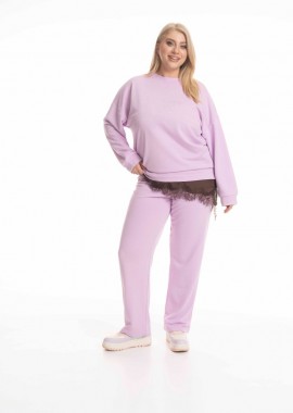 Παντελόνι baby φούτερ σε βιολετί χρώμα