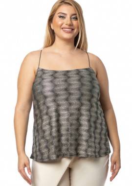 Τοπ με spaggeti τιράντες και λούρεξ σε χρυσό χρώμα