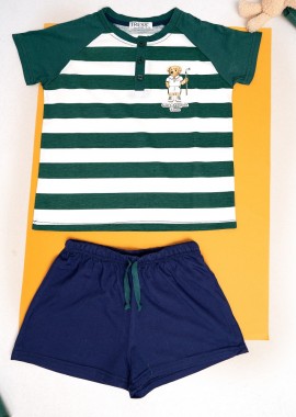 CHAMPION GREEN STRIPES PAJAMA SET