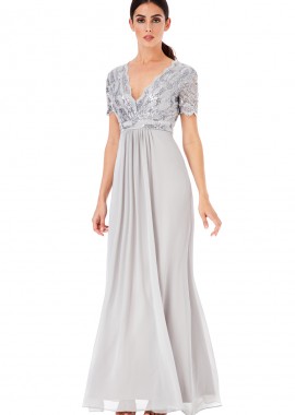 PerfectDress.gr - shinny paillette top αέρινο silver γκρι φόρεμα Daphne