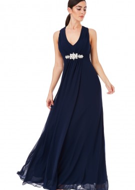 αέρινο princess maxi φόρεμα σε μπλε navy