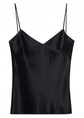 satin V top Anais black