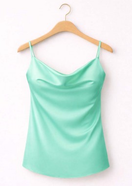 satin draped lingerie top Femina aqua