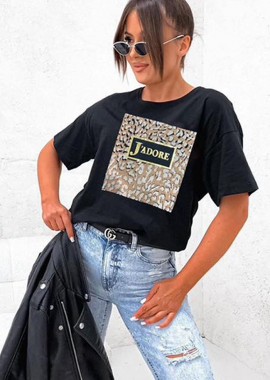 casual chic T-shirt J'adore black