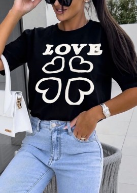 casual T-shirt Love black