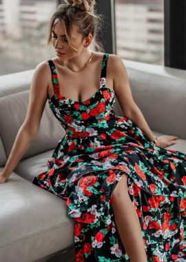 boho chic αέρινο floral φόρεμα Dorotea