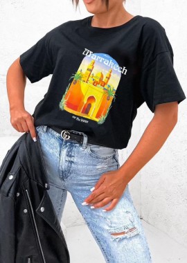 casual T-shirt Marrakech μαύρο
