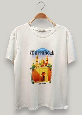 casual T-shirt Marrakech λευκό