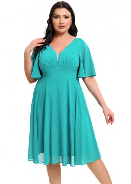 plus size αέρινο φόρεμα Brenda aqua