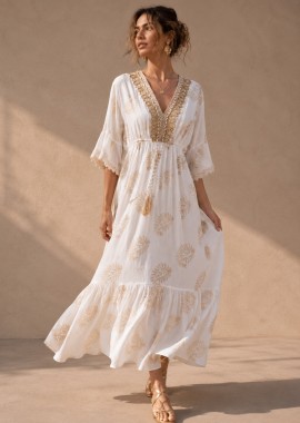PerfectDress.gr - summer cotton maxi φόρεμα Afrodite