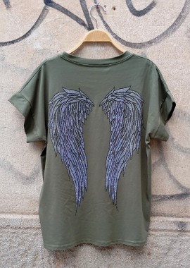 casual t-shirt Angel χακί