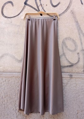 PerfectDress.gr - maxi σατέν φούστα Evelyn μόκα