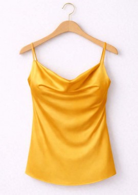 satin draped lingerie top Femina μουσταρδί