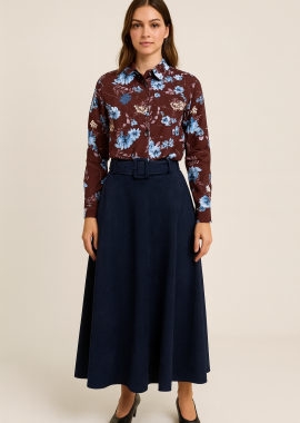 PerfectDress.gr - chic φούστα suede Betty μπλε navy