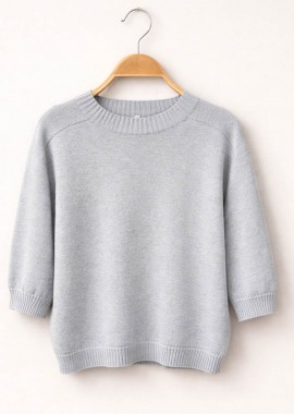 soft πλεκτή μπλούζα 3/4 μανίκι Katrin γκρι