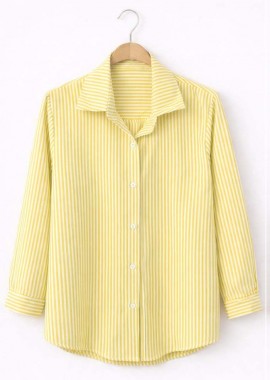 casual ριγέ πουκάμισο Stripes κίτρινο
