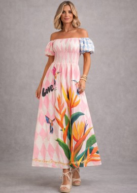 PerfectDress.gr - boho linen maxi φόρεμα Bahia