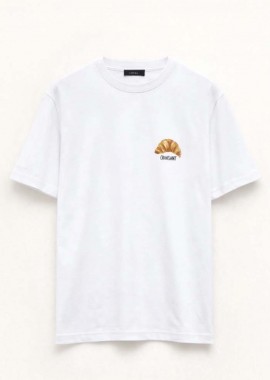 casual T-shirt Croissant λευκό