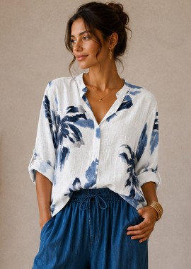 PerfectDress.gr - boho chic cosy floral μπλούζα Rio λευκό