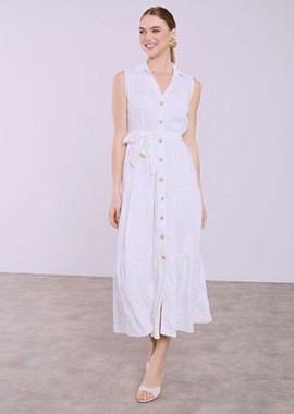 Φόρεμα σεμιζιέ απο βισκόζη με κεντήματα SQ7563.8126+1