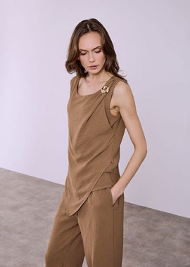 Σετ ασύμμετρο τοπ και παντελόνι SQ7578.0026+2