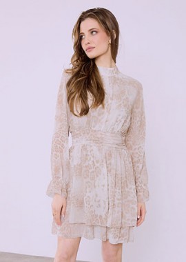 Φόρεμα μίνι λεοπάρ με βολάν SQ7594.8760+1