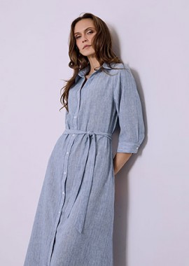 Σεμιζιέ φόρεμα με μεταλλιζέ ρίγες SQ7614.8861+1