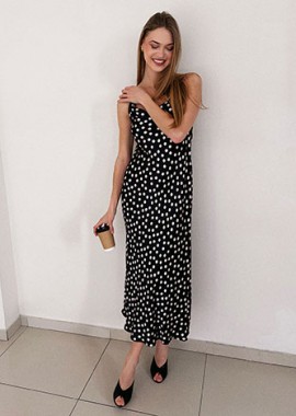 Φόρεμα μάξι με πουά SQ7629.8305+1