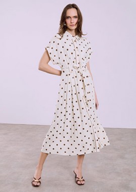 Σεμιζιέ φόρεμα μίντι πουά SQ7633.8009+2