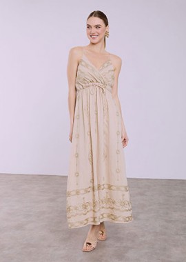 Φόρεμα με μεταλλιζέ κεντήματα SQ7633.8215+4