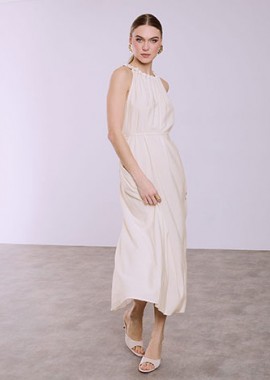 Φόρεμα μάξι με λινό SQ7633.8299+5