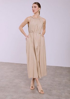 Φόρεμα μάξι με λινό SQ7633.8299+4