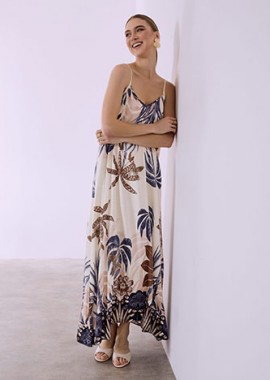 Φόρεμα με τροπικό μοτίβο SQ7633.8467+1