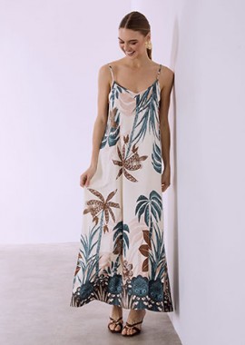 Φόρεμα με τροπικό μοτίβο SQ7633.8467+2