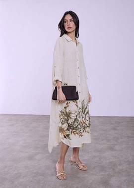 Σεμιζιέ φόρεμα με εμπριμέ τελείωμα SQ7830.8378+3