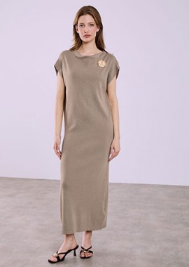 Φόρεμα ντραπέ πλεκτό SQ7880.8375+2