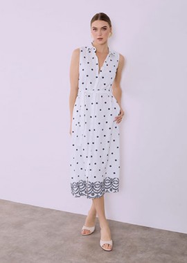 Σεμιζιέ φόρεμα με κεντητά λουλούδια SQ7948.8267+1