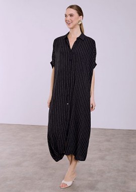 Σεμιζιέ φόρεμα ριγέ oversized SQ7948.8293+1