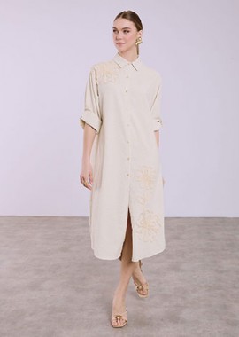 Σεμιζιέ φόρεμα με ανάγλυφα λουλούδια SQ7948.8956+4